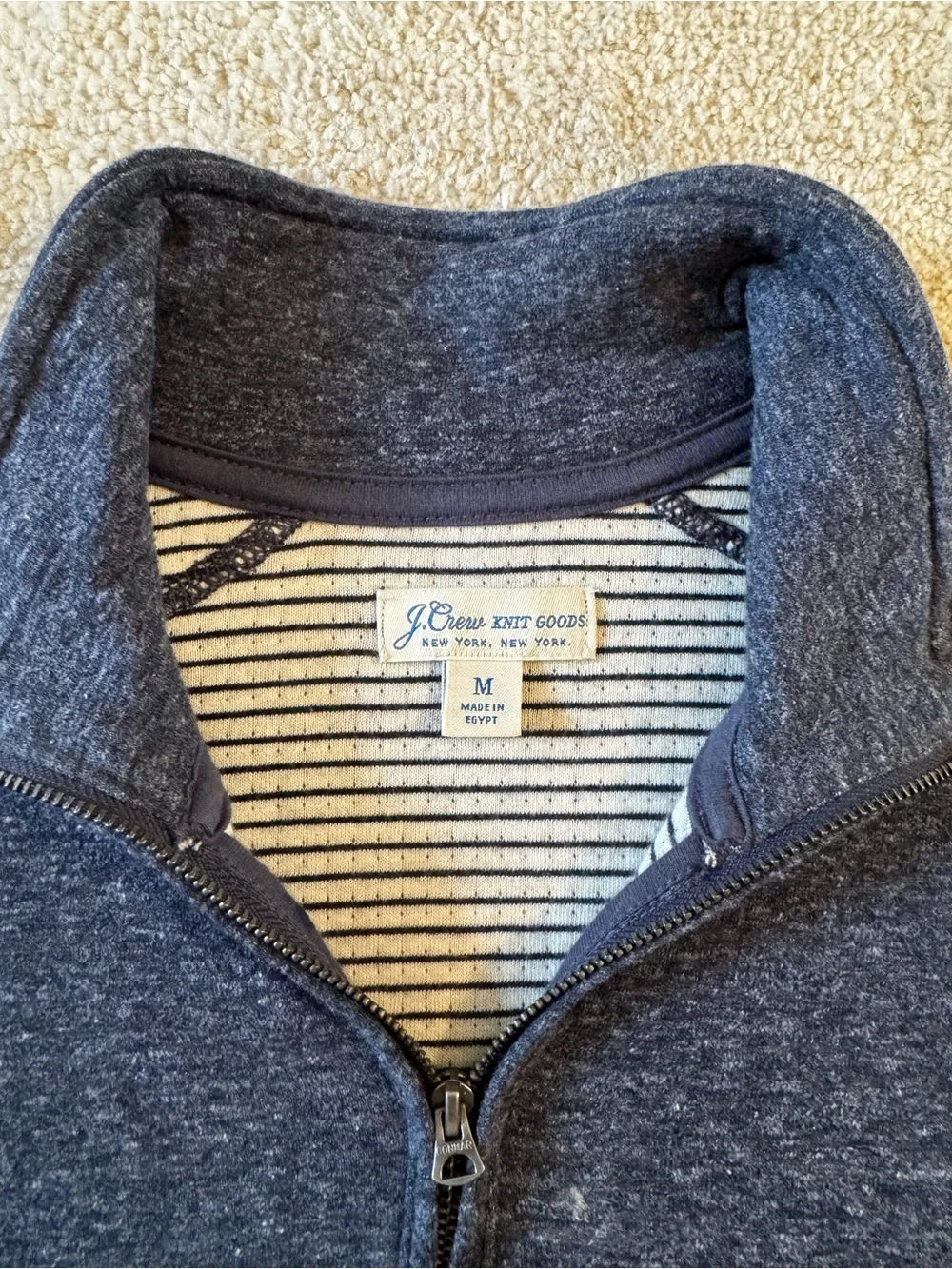 J.Crew navy quarter-zip (100% cotton)